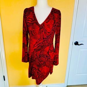 WHBM Red and Black Dress